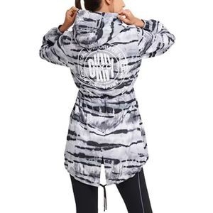 DKNY Women's Black Tie Dyed Reversible Hooded Windbreaker Jacket Size: M NWT